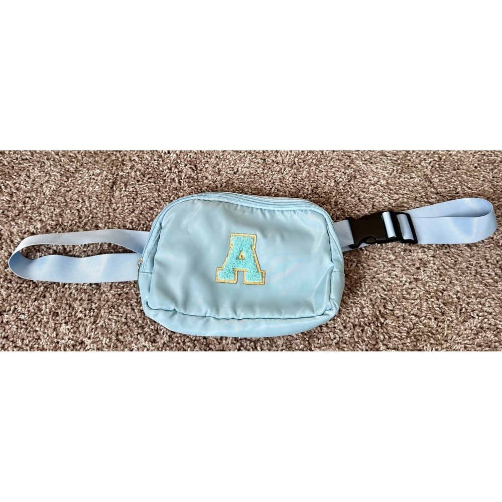 Belt Bag Small Blue Excellent Chenille Patch A Fanny Pack